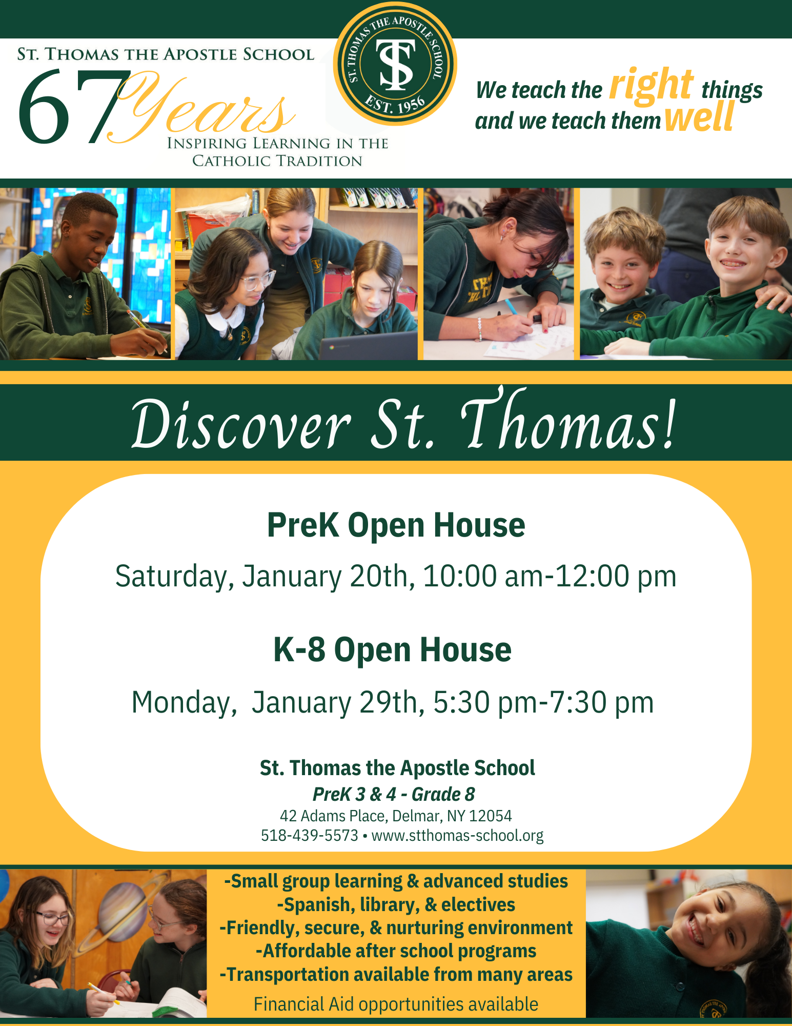 Open House for Prospective Families, Preschool - Grade 8